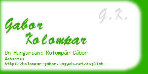 gabor kolompar business card