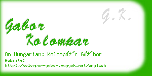 gabor kolompar business card